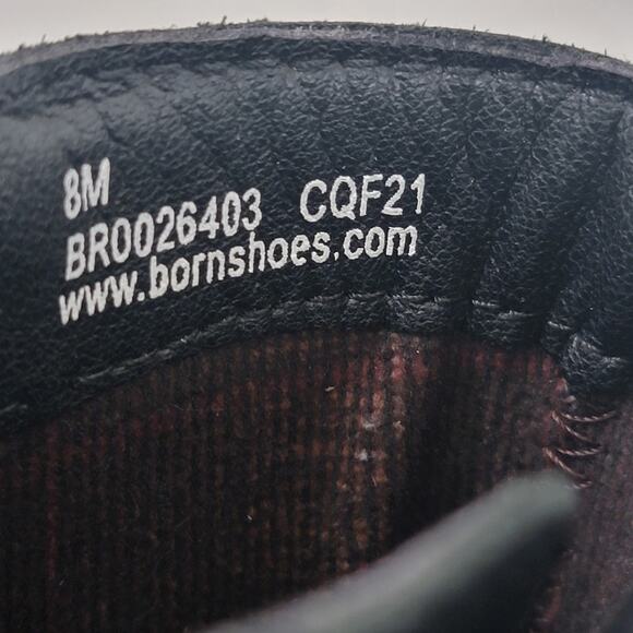 Born BOC‎ Black Booties Ankle Sz 8 Payton BR0026403 Block Heel Buckle Leather - Picture 12 of 16